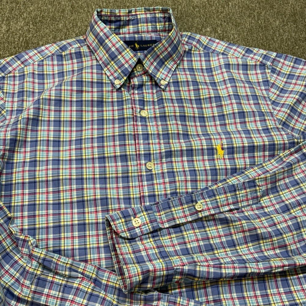 Polo Ralph Lauren Madras Plaid Button Shirt Men's Size M Long Sleeve